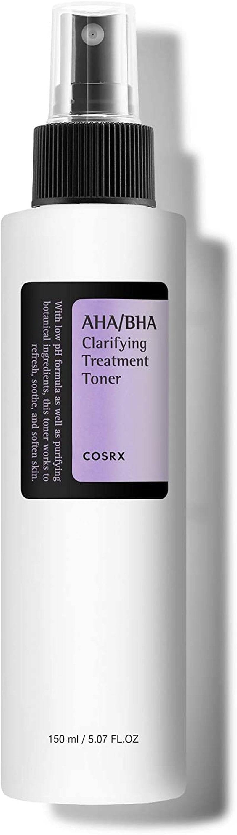 AHA/BHA Treatment Toner 5.07 Fl.Oz/ 150Ml, Facial Exfoliating Spray for Whiteheads, Pores, & Uneven Skin, Korean Toner, Not Tested on Animals, No Parabens, No Sulfates, Korean Skin Care