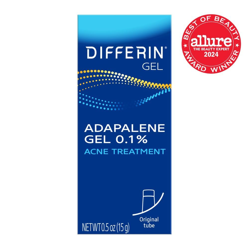 Acne Treatment Gel, 30 Day Supply, Retinoid Treatment for Face with 0.1% Adapalene, Gentle Skin Care for Acne Prone Sensitive Skin, 15G Tube (Packaging May Vary)