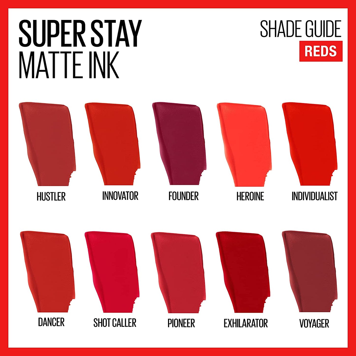 Super Stay Matte Ink Liquid Lipstick Makeup, Long Lasting High Impact Color, up to 16H Wear, Exhilarator, Ruby Red, 1 Count, Packaging May Vary