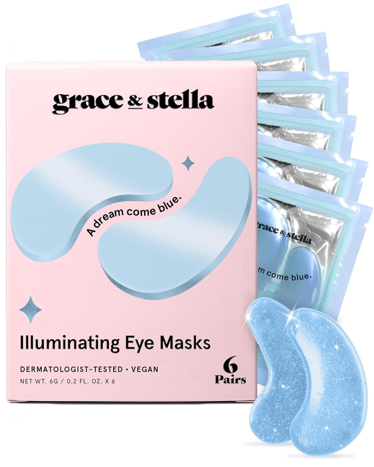 GRACE & STELLA Under Eye Mask - Reduce Dark Circles, Puffy Eyes & Wrinkles with Gel Patches - Vegan, Hydrating Self-Care - 24 Pairs, Gold