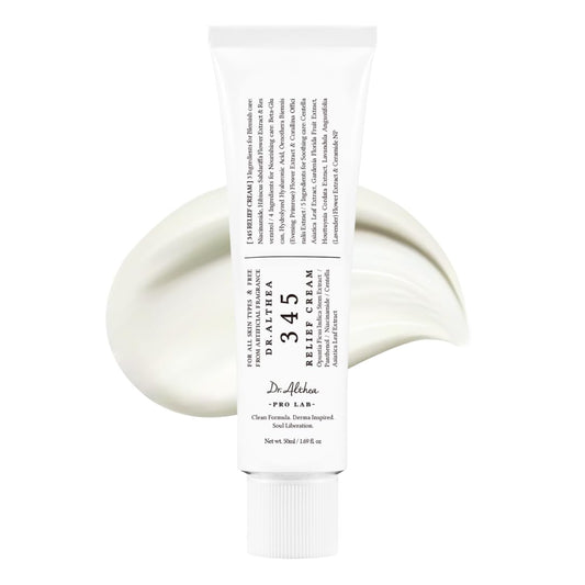 345 Relief Cream | Daily Face Moisturizer | Blemish Relief Care | Soothing Recovery & Moisture with Niacinamide, Panthenol | Korean Vegan Skin Care for All Skin Types | 1.7 Fl Oz (Pack of 1)