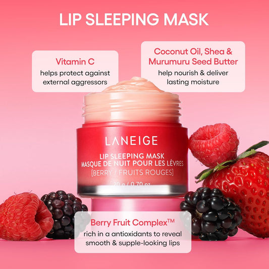 Lip Sleeping Mask: Nourish, Hydrate, Vitamin C, Murumuru & Shea Butter, Antioxidants, Flaky, Dry Lips