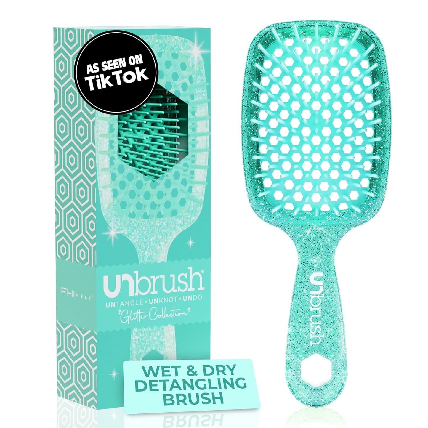 Unbrush Detangling Brush for Pain-Free Brushing on All Wet or Dry Hair Types — Durable Duoflex Anti-Static Bristles, Lightweight Handle, Vented Hair Brush