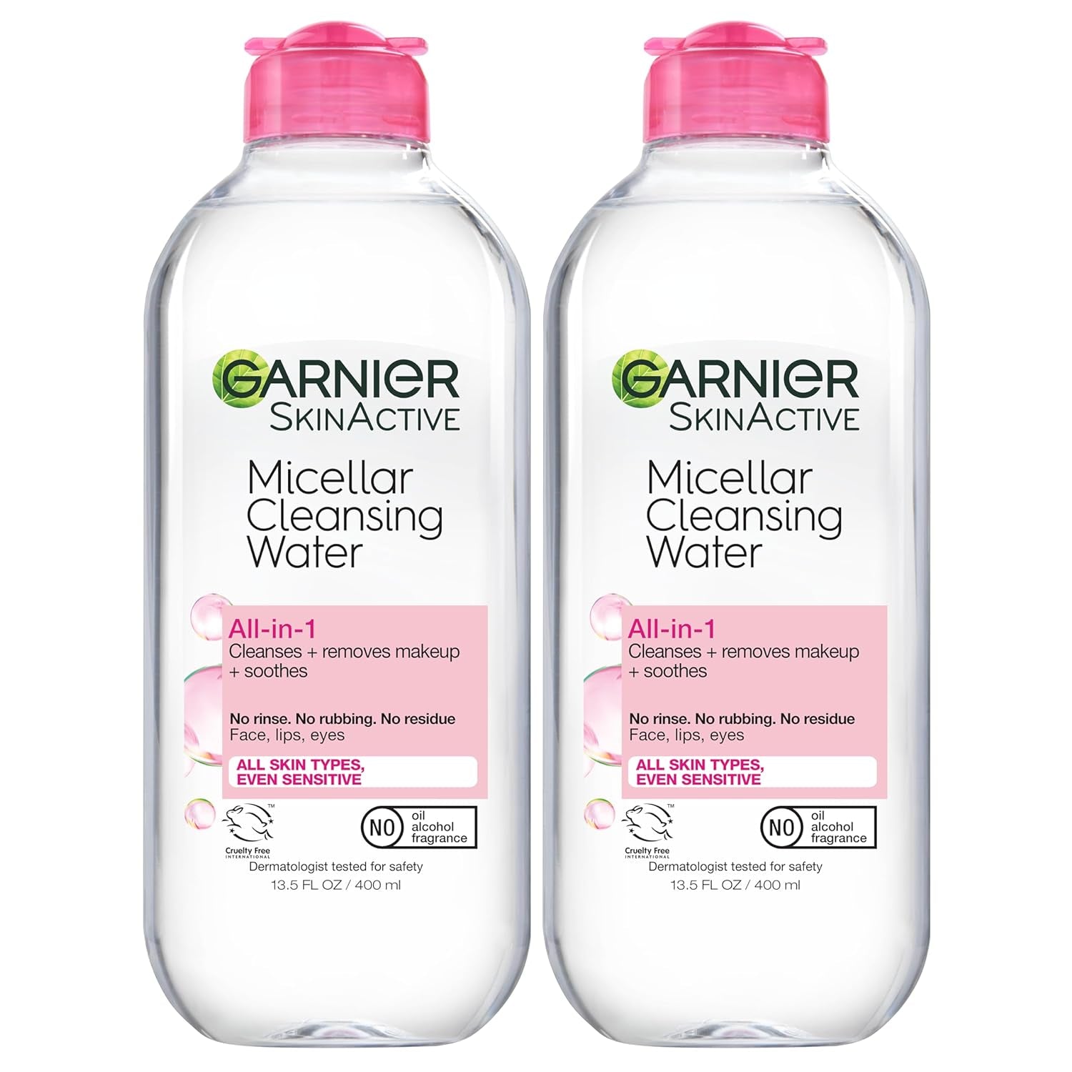 Micellar Water, Hydrating Facial Cleanser & Makeup Remover, Suitable for Sensitive Skin, Vegan, Cruelty Free, 13.5 Fl Oz (400Ml), 1 Count