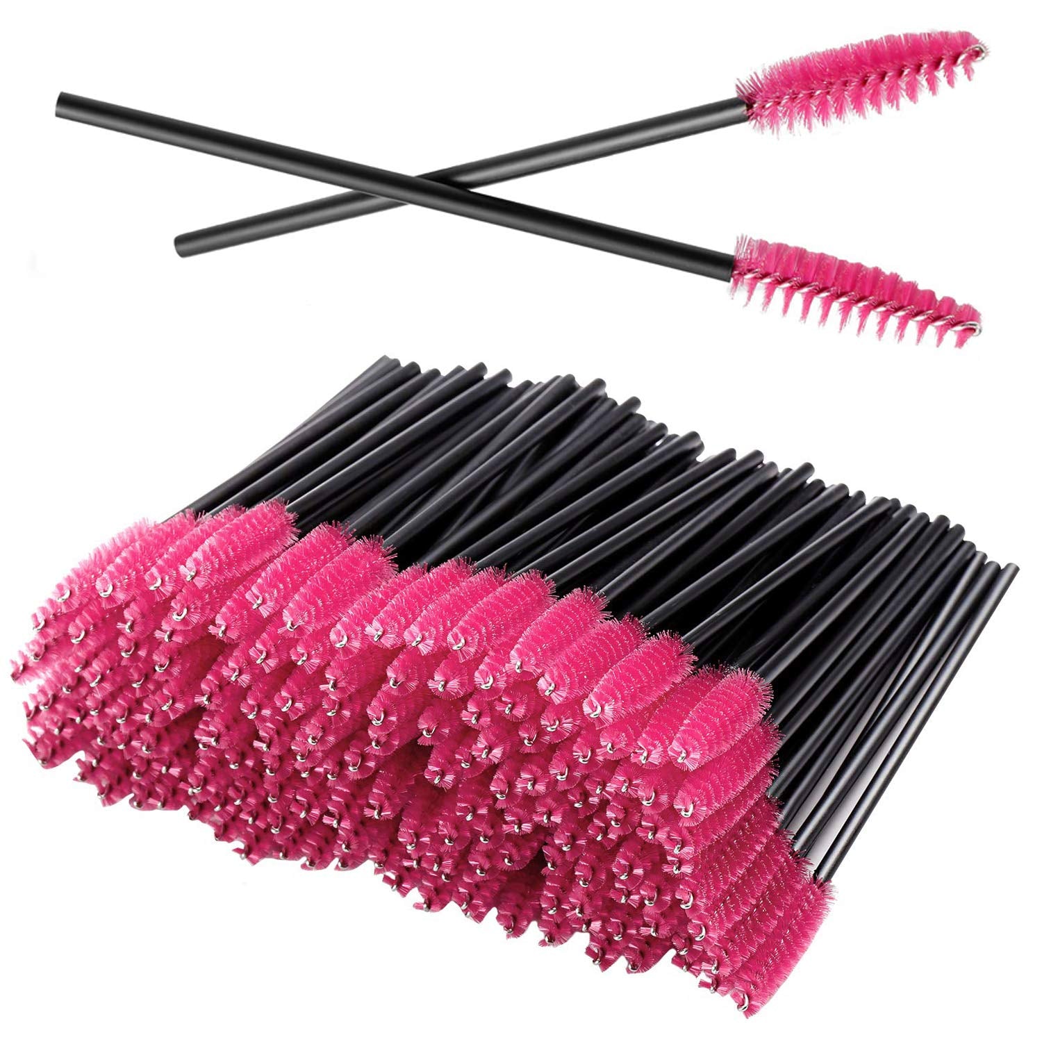 100 Pcs Disposable Eyelash Mascara Brushes for Eye Lashes Extension Eyebrow and Makeup (Black)