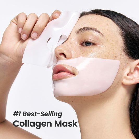 Bio-Collagen Real Deep Mask, Hydrating Overnight Hydrogel Mask, Pore Minimizing, Elasticity Improvement, 34G X4Ea