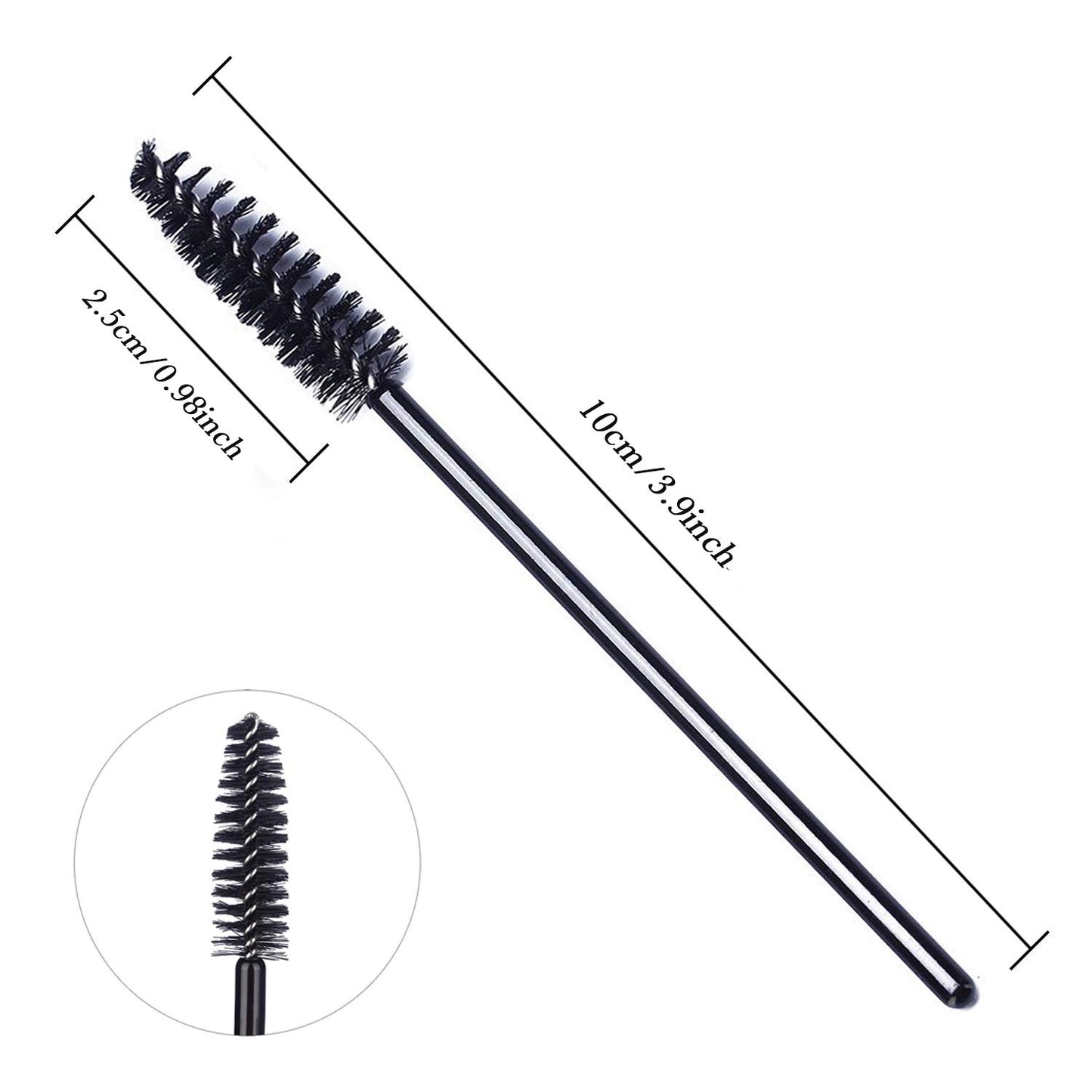 100 Pcs Disposable Eyelash Mascara Brushes for Eye Lashes Extension Eyebrow and Makeup (Black)