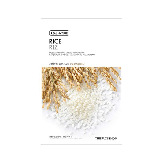 THE FACE SHOP Real Nature Face Mask | Brightens Dull & Rough Skin,Draining Out Dead Skin Cells | K Beauty Facial Skincare for Oily & Dry Skin | Rice,K-Beauty