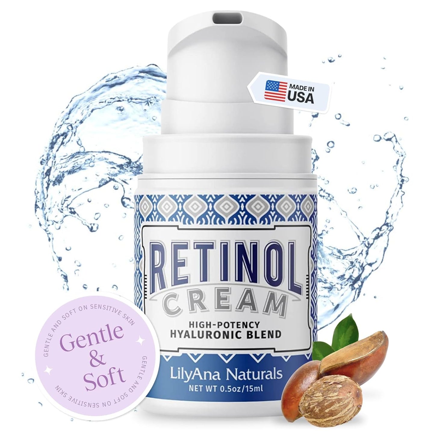 Retinol Cream - Made in USA, anti Aging Moisturizer for Face and Neck,Wrinkle, Retinol Complex - 1.7Oz