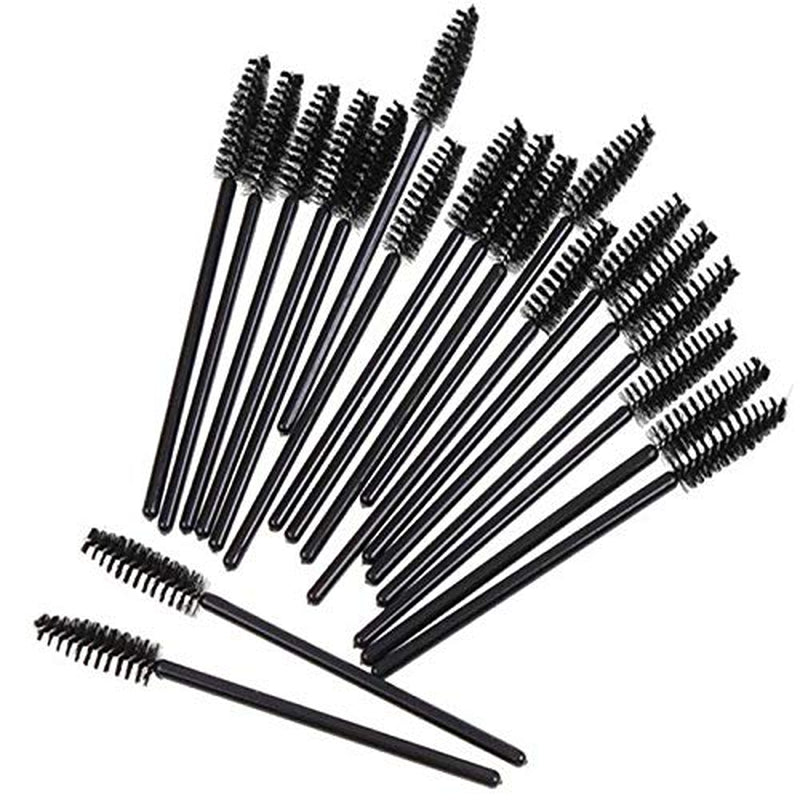 100 Pcs Disposable Eyelash Mascara Brushes for Eye Lashes Extension Eyebrow and Makeup (Black)