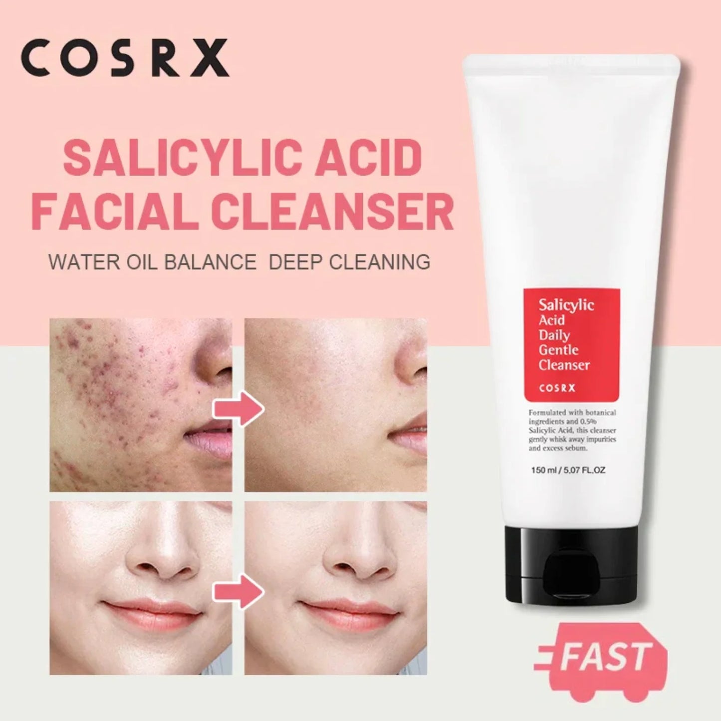 [Cosrx] Salicylic Acid Daily Gentle Cleanser 150milliliter / Foam Cleanser for Blemish Skin