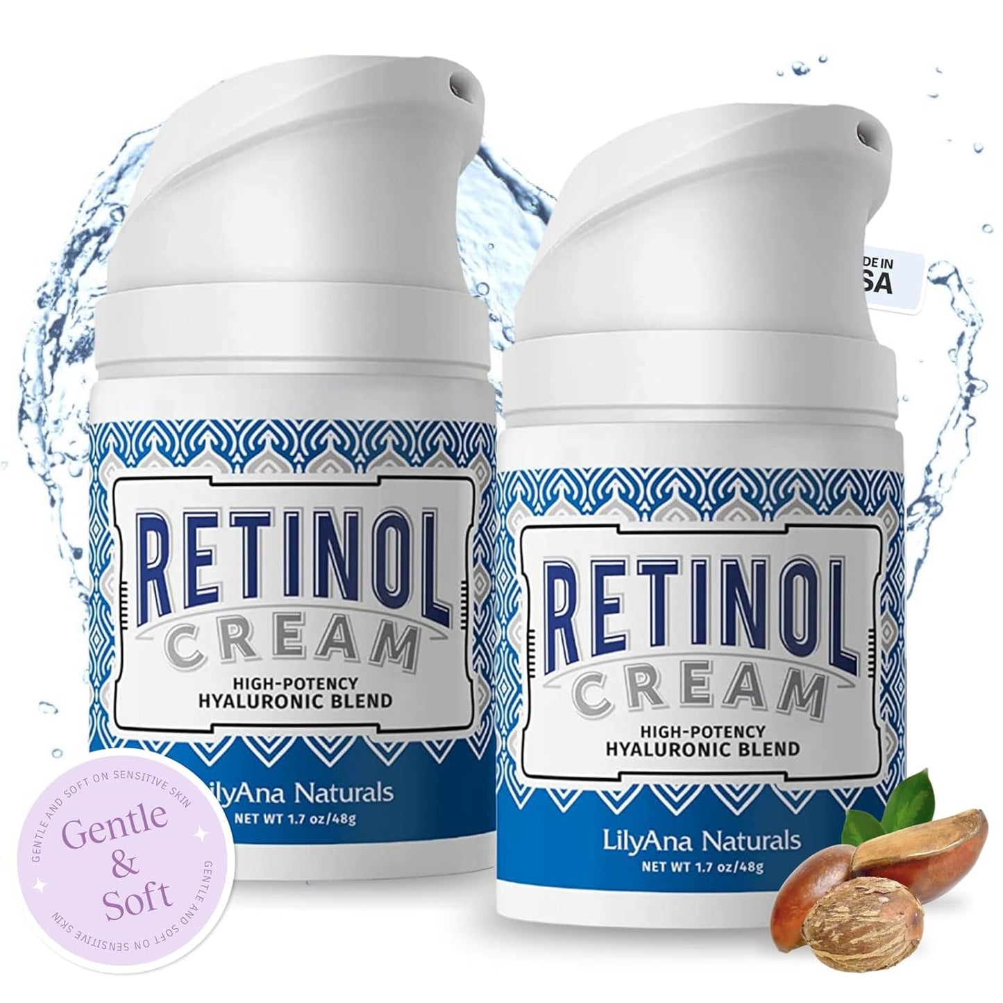 Retinol Cream - Made in USA, anti Aging Moisturizer for Face and Neck,Wrinkle, Retinol Complex - 1.7Oz