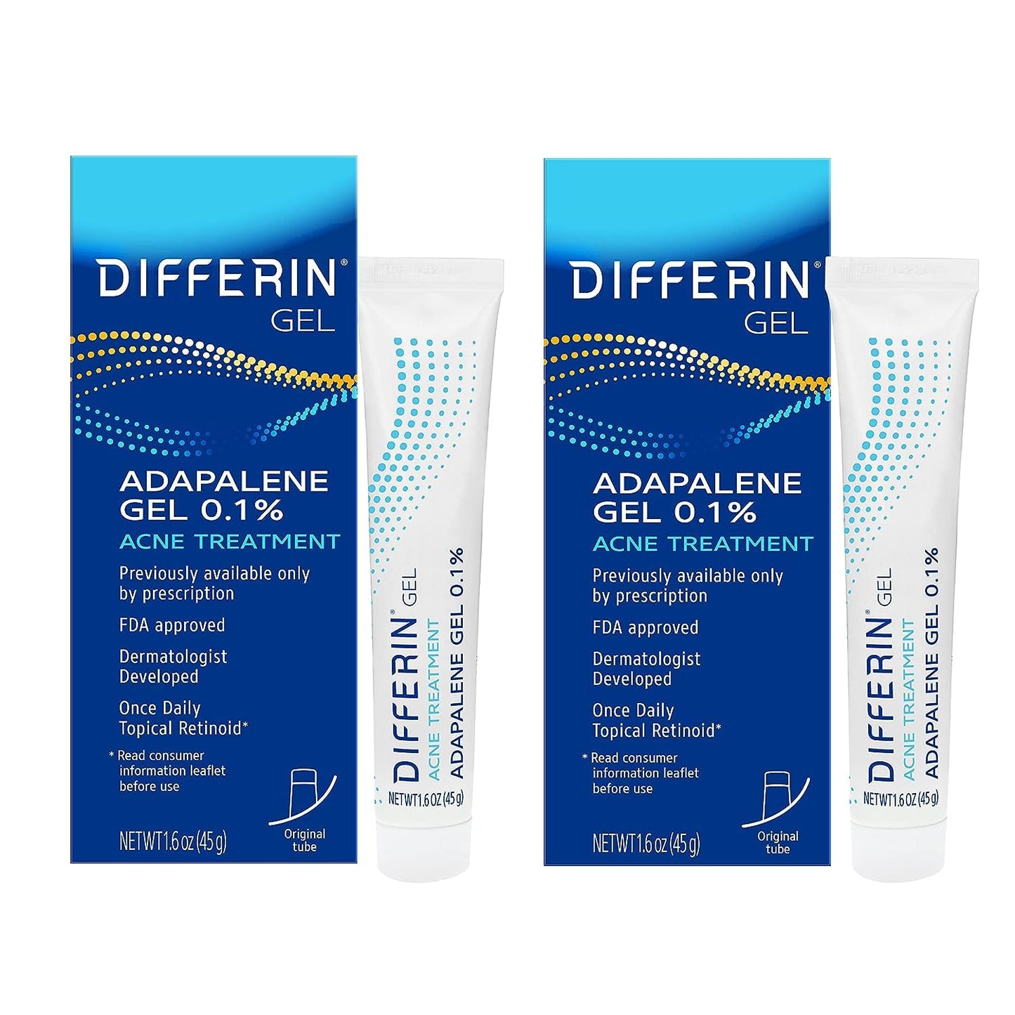 Acne Treatment Gel, 30 Day Supply, Retinoid Treatment for Face with 0.1% Adapalene, Gentle Skin Care for Acne Prone Sensitive Skin, 15G Tube (Packaging May Vary)