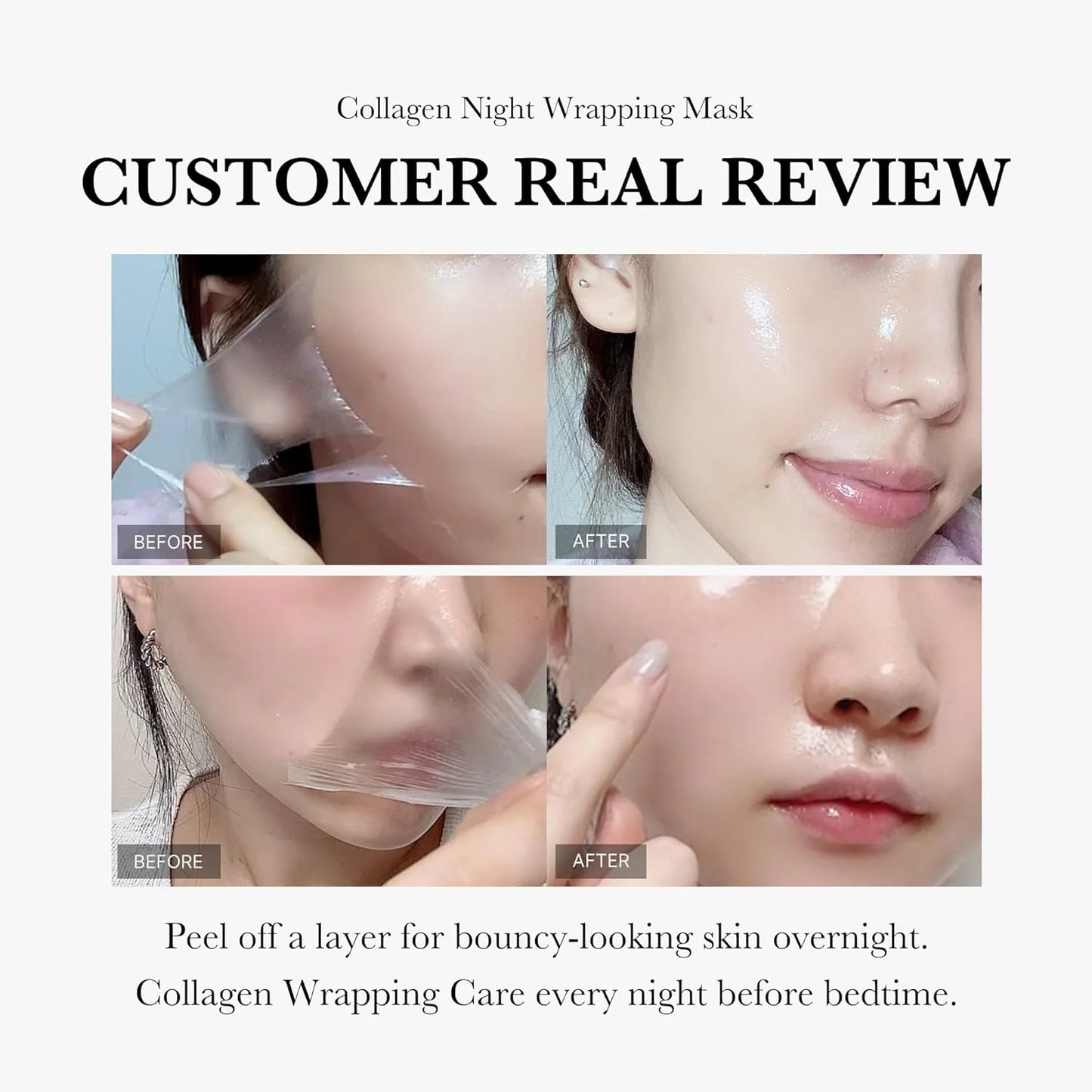 Medicube Collagen Overnight Wrapping Peel Off Facial Mask Pack - Elasticity & Hydration Care, Reduces Sagging & Dullness - Hydrolyzed Collagen For Glowing Skin - Korean Skin Care, 2.53 fl.oz